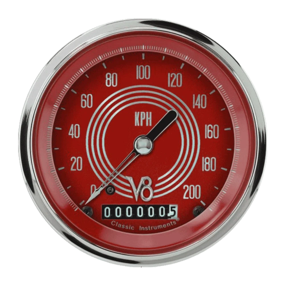 V8 Red Steelie 3 3_8_ Speedometer V8RS59SHC